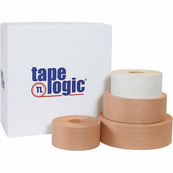 Tape Logic - 72mm x 375' Kraft Water Activated Adhesive Packaging Tape - Paper Backing, 5 mil Thick - Industrial Tool & Supply