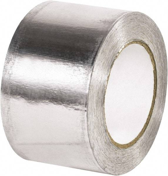Made in USA - 3" x 60 Yds Silver Foil Tape - 5 mil, Acrylic Adhesive, Aluminum Foil Backing - Industrial Tool & Supply