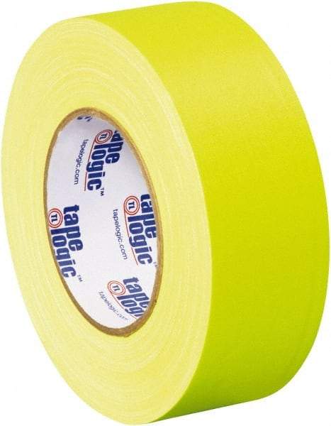 Tape Logic - 2" x 50 Yds Fluorescent Yellow Gaffers Tape - 11 mil, Rubber Adhesive - Industrial Tool & Supply