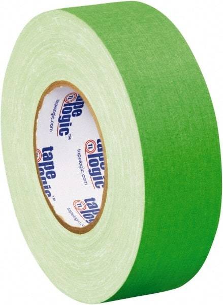 Tape Logic - 2" x 50 Yds Fluorescent Green Gaffers Tape - 11 mil, Rubber Adhesive - Industrial Tool & Supply