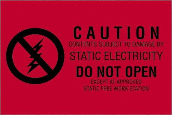 Tape Logic - 3" Long, Red/Black Paper Shipping Label - For Multi-Use - Industrial Tool & Supply