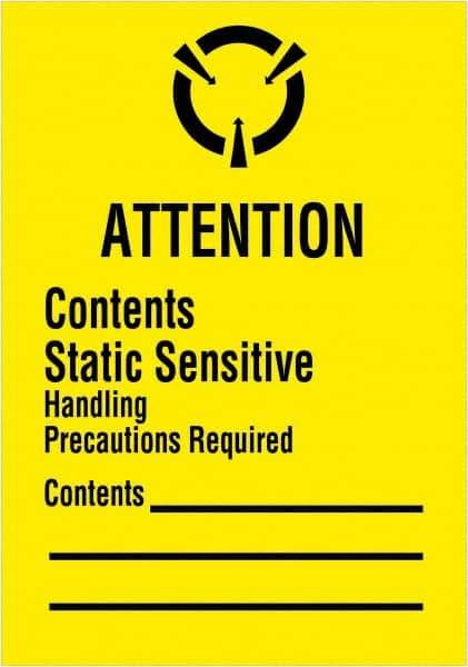 Tape Logic - 2-1/2" Long, Black & Yellow Paper Shipping Label - For Multi-Use - Industrial Tool & Supply