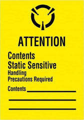 Tape Logic - 2-1/2" Long, Black & Yellow Paper Shipping Label - For Multi-Use - Industrial Tool & Supply