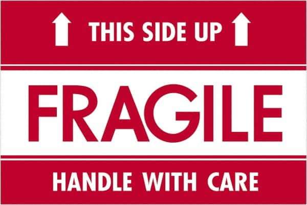 Tape Logic - 3" Long, Red/White Paper Shipping Label - For Multi-Use - Industrial Tool & Supply