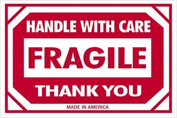 Tape Logic - 3" Long, Red/White Paper Shipping Label - For Multi-Use - Industrial Tool & Supply