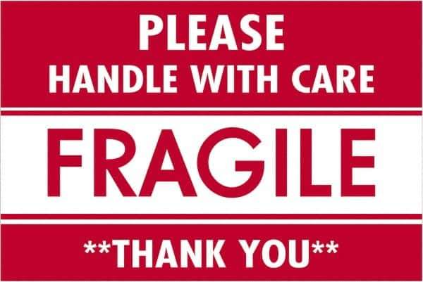 Tape Logic - 3" Long, Red/White Paper Shipping Label - For Multi-Use - Industrial Tool & Supply