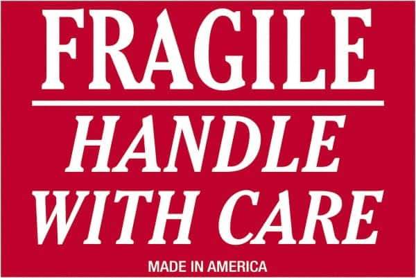 Tape Logic - 3" Long, Red/White Paper Shipping Label - For Multi-Use - Industrial Tool & Supply