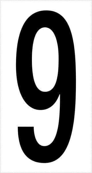 Tape Logic - 3-1/2" Long, Black/White Vinyl Numbers - For Multi-Use - Industrial Tool & Supply