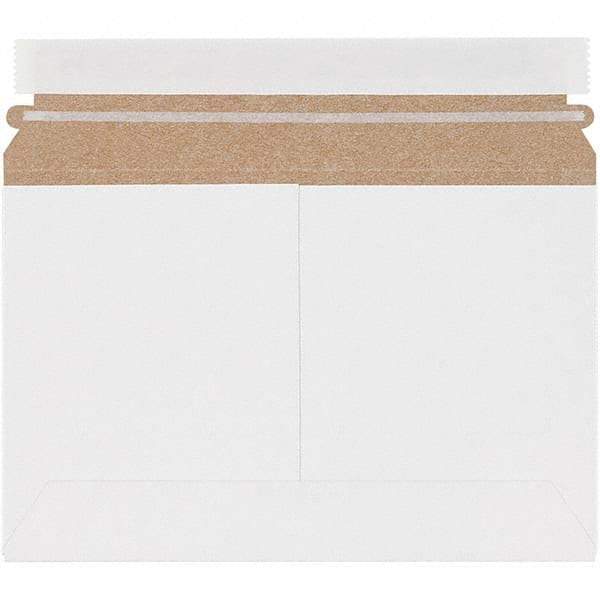 Made in USA - 6" Long x 9-1/2" Wide Peel-Off Self-Seal Flat Mailer - White - Industrial Tool & Supply