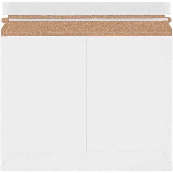 Made in USA - 9" Long x 11-1/2" Wide Peel-Off Self-Seal Flat Mailer - White - Industrial Tool & Supply