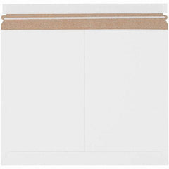 Made in USA - 11-7/8" Long x 14-7/8" Wide Peel-Off Self-Seal Flat Mailer - White - Industrial Tool & Supply
