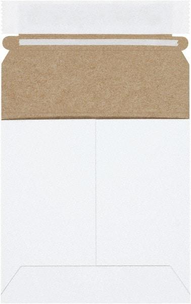 Made in USA - 5-1/8" Long x 5-1/8" Wide Peel-Off Self-Seal Flat Mailer - White - Industrial Tool & Supply