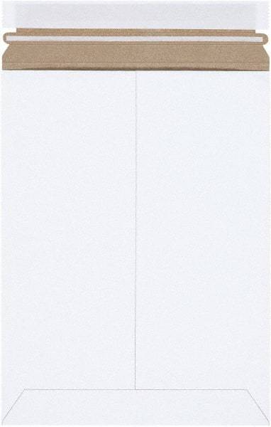 Made in USA - 11-1/2" Long x 9" Wide Peel-Off Self-Seal Flat Mailer - White - Industrial Tool & Supply