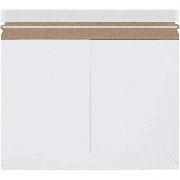 Made in USA - 9-3/4" Long x 12-1/4" Wide Peel-Off Self-Seal Flat Mailer - White - Industrial Tool & Supply