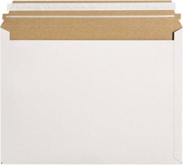 Made in USA - 9-1/2" Long x 12-1/2" Wide Peel-Off Self-Seal Flat Mailer - White - Industrial Tool & Supply