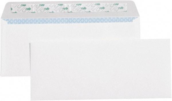 Made in USA - 9-1/2" Long x 4-1/8" Wide Peel-Off Self-Seal Plain White Envelope - White - Industrial Tool & Supply