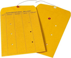 Made in USA - 15" Long x 10" Wide Draw String Inter-Department Envelope - Kraft - Industrial Tool & Supply