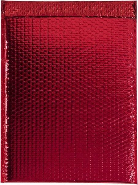 Made in USA - 17-1/2" Long x 13" Wide Peel-Off Self-Seal Bubble Mailer - Red - Industrial Tool & Supply