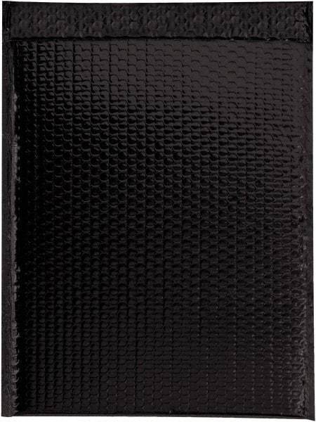 Made in USA - 17-1/2" Long x 13" Wide Peel-Off Self-Seal Bubble Mailer - Black - Industrial Tool & Supply