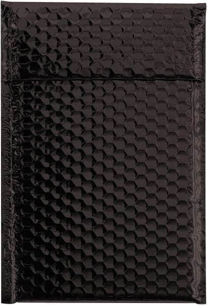 Made in USA - 11" Long x 7-1/2" Wide Peel-Off Self-Seal Bubble Mailer - Black - Industrial Tool & Supply