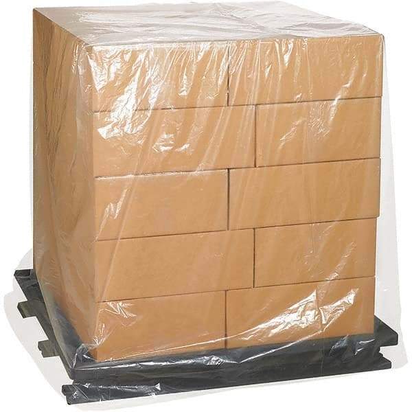 Made in USA - 48" Long x 51" Wide x 75" High Pallet Cover - Clear, Case, 100 Piece - Industrial Tool & Supply