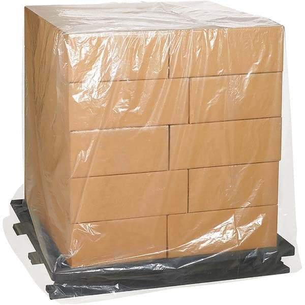 Made in USA - 44" Long x 52" Wide x 96" High Pallet Cover - Clear, Case, 50 Piece - Industrial Tool & Supply