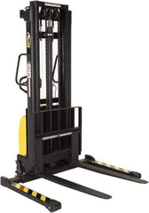 Vestil - 2,000 Lb Capacity, 118" Lift Height, Battery Powered Stacker - 2-1/8" Lowered Height, 42" Fork Length, 26-3/4" Overall Width - Industrial Tool & Supply