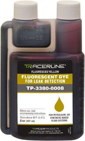 Spectroline - 8 oz Bottle Yellow Automotive Leak Detection Dye - For Engine Oil (Gasoline & Diesel), Power Steering, Automatic Transmission, Fuel (Gasoline & Diesel), Hydraulics - Industrial Tool & Supply