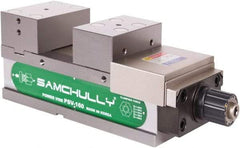Samchully - 160mm Jaw Width, 160mm Jaw Opening Capacity, Horizontal Stationary Machine Vise - Manual Operation, 1 Station, 455.5mm Long x 58.4mm Deep, 60mm Jaw Height, Alloy Steel - Industrial Tool & Supply