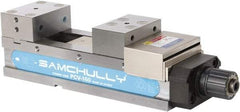Samchully - 100mm Jaw Width, 150mm Jaw Opening Capacity, Horizontal Stationary Machine Vise - Manual Operation, 1 Station, 400mm Long x 38.1mm Deep, 40mm Jaw Height, Alloy Steel - Industrial Tool & Supply