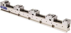 Samchully - 50mm Jaw Width, 500, 215, 120 & 75mm Jaw Opening Capacity, Horizontal Stationary Machine Vise - Manual Operation, 4 Stations, 600mm Long x 24.9mm Deep, 25mm Jaw Height, Alloy Steel - Industrial Tool & Supply