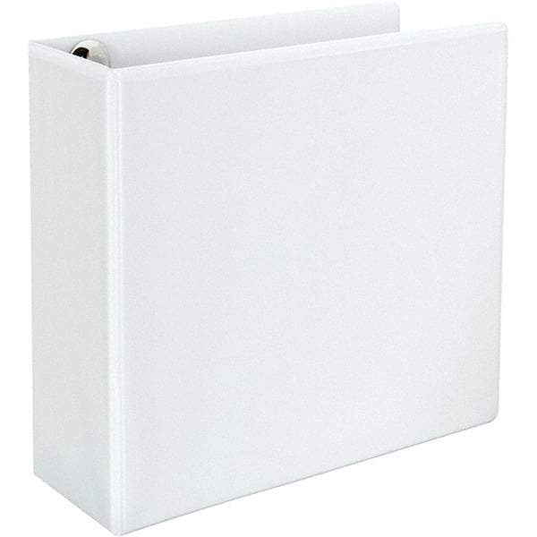 Universal One - 780 Sheet Capacity, 8-1/2 x 11", View Ring Binder - Polypropylene, White - Industrial Tool & Supply