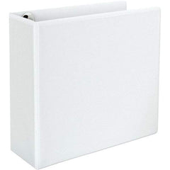 Universal One - 780 Sheet Capacity, 8-1/2 x 11", View Ring Binder - Polypropylene, White - Industrial Tool & Supply