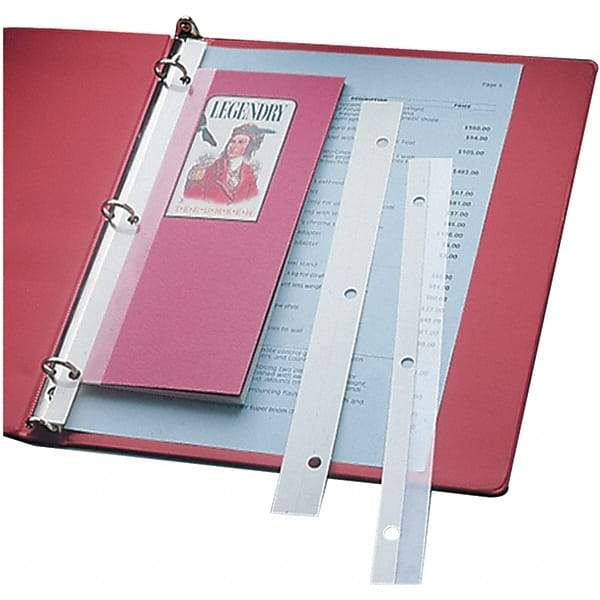 C-LINE - 200 Sheet Capacity, 1 x11", Binder Insert Strips - Plastic, Clear - Industrial Tool & Supply