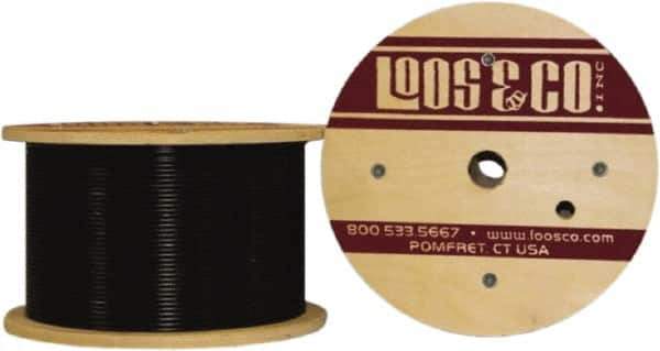 Loos & Co. - 1/8" x 1/16" Diam, Steel Wire Rope - 480 Lb Breaking Strength, 7 x 7, Vinyl Coating - Industrial Tool & Supply