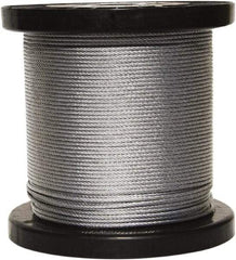 Loos & Co. - 3/16" x 1/8" Diam, Galvanized Steel Wire Rope - 2,000 Lb Breaking Strength, 7 x 19, Vinyl Coating - Industrial Tool & Supply