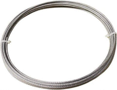 Loos & Co. - 3/16" x 3/32" Diam, Stainless Steel Wire Rope - 920 Lb Breaking Strength, 7 x 7, Vinyl Coating - Industrial Tool & Supply