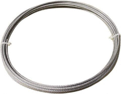 Loos & Co. - 3/16" x 1/8" Diam, Steel Wire Rope - 1,760 Lb Breaking Strength, 7 x 19, Vinyl Coating - Industrial Tool & Supply