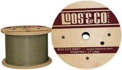 Loos & Co. - 500' Long, 1/16" x 3/64" Diam, Galvanized Steel Wire Rope - 270 Lb Breaking Strength, 7 x 7, Nylon Coating - Industrial Tool & Supply