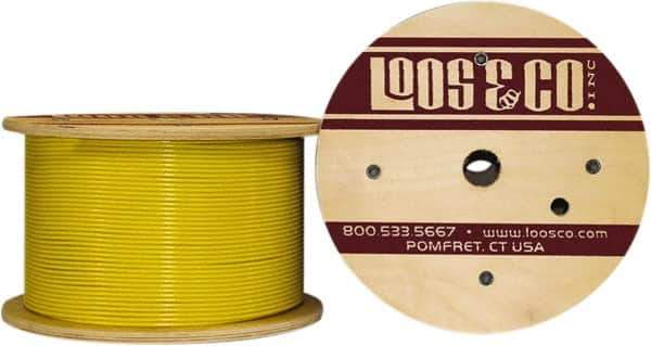 Loos & Co. - 3/16" x 1/8" Diam, Galvanized Steel Wire Rope - 2,000 Lb Breaking Strength, 7 x 19, Vinyl Coating - Industrial Tool & Supply