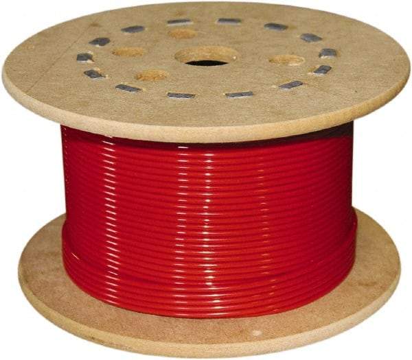 Loos & Co. - 3/16" x 1/8" Diam, Stainless Steel Wire Rope - 1,760 Lb Breaking Strength, 7 x 19, Nylon Coating - Industrial Tool & Supply