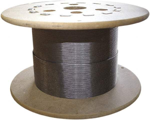 Loos & Co. - 1/8" x 1/8" Diam, Stainless Steel Wire Rope - 1,360 Lb Breaking Strength, 7 x 7 - Industrial Tool & Supply