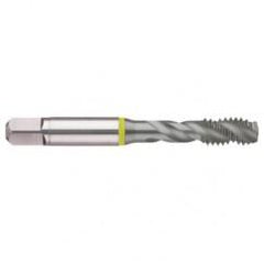 M18x2.5 6H 4-Flute Cobalt Yellow Ring Semi-Bottoming 40 degree Spiral Flute Tap-MolyGlide - Industrial Tool & Supply