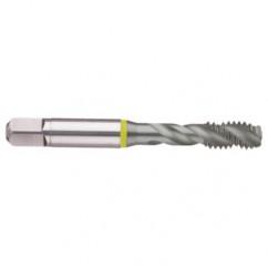 7/16-14 2B 3-Flute Cobalt Yellow Ring Semi-Bottoming 40 degree Spiral Flute Tap-MolyGlide - Industrial Tool & Supply