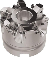 Seco - 63mm Cut Diam, 27mm Arbor Hole, 6.96mm Max Depth of Cut, 92° Indexable Chamfer & Angle Face Mill - 6 Inserts, XNEX080816 Insert, Right Hand Cut, 6 Flutes, Through Coolant, Series R220.79 - Industrial Tool & Supply