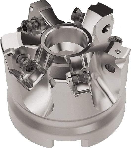 Seco - 50mm Cut Diam, 22mm Arbor Hole, 6.96mm Max Depth of Cut, 92° Indexable Chamfer & Angle Face Mill - 5 Inserts, XNEX080816 Insert, Right Hand Cut, 5 Flutes, Through Coolant, Series R220.79 - Industrial Tool & Supply