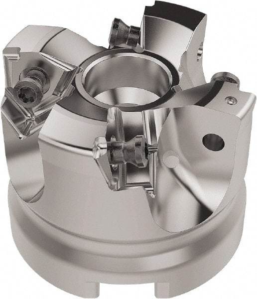 Seco - 50mm Cut Diam, 22mm Arbor Hole, 6.96mm Max Depth of Cut, 92° Indexable Chamfer & Angle Face Mill - 4 Inserts, XNEX080816 Insert, Right Hand Cut, 4 Flutes, Through Coolant, Series R220.79 - Industrial Tool & Supply
