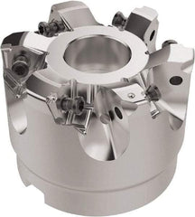 Seco - 2-1/2" Cut Diam, 1" Arbor Hole, 6.96mm Max Depth of Cut, 92° Indexable Chamfer & Angle Face Mill - 6 Inserts, XNEX080816 Insert, Right Hand Cut, 6 Flutes, Through Coolant, Series R220.79 - Industrial Tool & Supply