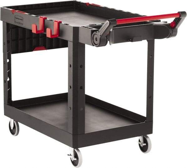 Rubbermaid - 500 Lb Capacity, 25-3/16" Wide x 51-15/32" Long x 36" High Heavy Duty Utility Cart - 2 Shelf, 17 Slot, Structural Foam - Industrial Tool & Supply