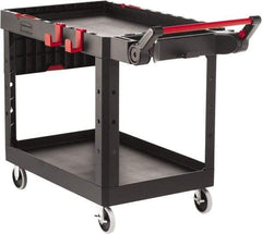 Rubbermaid - 500 Lb Capacity, 25-3/16" Wide x 51-15/32" Long x 36" High Heavy Duty Utility Cart - 2 Shelf, 17 Slot, Structural Foam - Industrial Tool & Supply